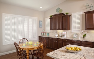 Custom made shutters in a kitchen